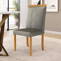 Kit Com 2 Cadeiras Ana Madeira Maciça Estofadas Para Mesa De Jantar Veludo Chumbo 109 - 5