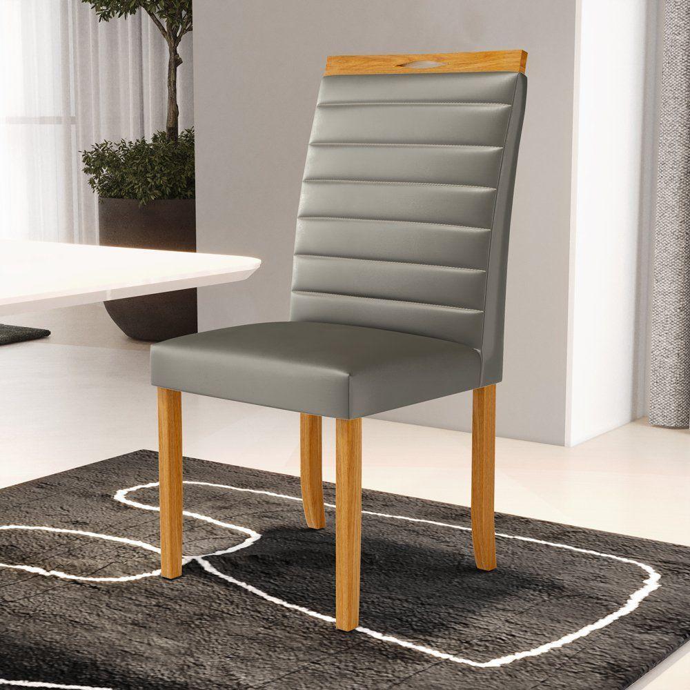 Kit Com 2 Cadeiras Sara Madeira Maciça Estofadas Para Mesa De Jantar Veludo Chumbo 109 - 7