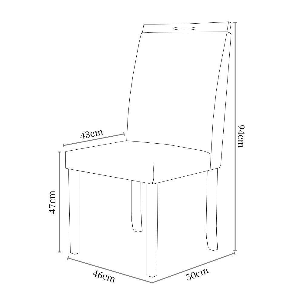 Kit Com 4 Cadeiras Agnes Madeira Maciça Estofadas Para Mesa De Jantar Linho Cinza 407 - 7