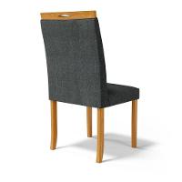 Kit Com 2 Cadeiras Sara Madeira Maciça Estofadas Para Mesa De Jantar Linho Chumbo 406 - 3