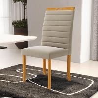 Kit Com 2 Cadeiras Sara Madeira Maciça Estofadas Para Mesa De Jantar Veludo Bege 102 - 6