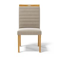 Kit Com 2 Cadeiras Sara Madeira Maciça Estofadas Para Mesa De Jantar Veludo Bege 102 - 7
