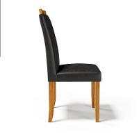 Kit Com 6 Cadeiras Aurora Madeira Maciça Estofadas Para Mesa De Jantar Courino Preto 503 - 2