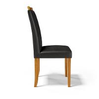 Kit Com 6 Cadeiras Ana Madeira Maciça Estofadas Para Mesa De Jantar Courino Preto 503 - 2