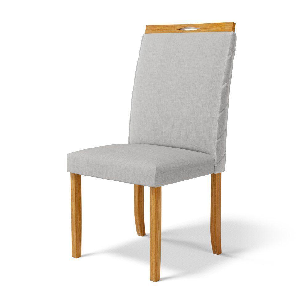 Kit Com 6 Cadeiras Agnes Madeira Maciça Estofadas Para Mesa De Jantar Linho Cinza 407 - 7