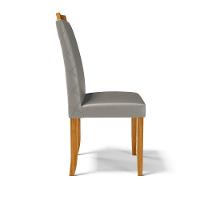 Kit Com 6 Cadeiras Agnes Madeira Maciça Estofadas Para Mesa De Jantar Veludo Chumbo 109 - 2