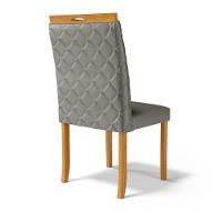 Kit Com 6 Cadeiras Agnes Madeira Maciça Estofadas Para Mesa De Jantar Veludo Chumbo 109 - 7