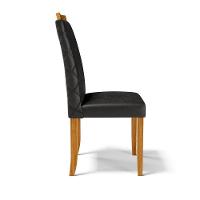 Kit Com 6 Cadeiras Agnes Madeira Maciça Estofadas Para Mesa De Jantar Courino Preto 503 - 1