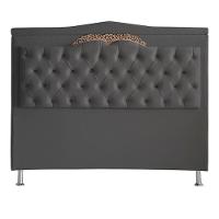 Kit De Cabeceira De Cama Box E Calçadeira Baú Helena Queen 160 Cm Retro Capitonê Suede Grafite Eli Móveis