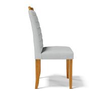 Kit Com 6 Cadeiras Sara Madeira Maciça Estofadas Para Mesa De Jantar Linho Cinza 407 - 6
