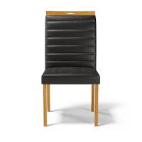 Kit Com 6 Cadeiras Sara Madeira Maciça Estofadas Para Mesa De Jantar Courino Preto 503 - 2