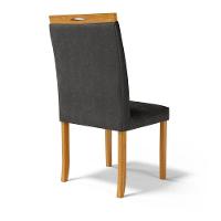 Kit Com 6 Cadeiras Sara Madeira Maciça Estofadas Para Mesa De Jantar Courino Preto 503 - 5