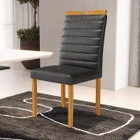 Kit Com 6 Cadeiras Sara Madeira Maciça Estofadas Para Mesa De Jantar Courino Preto 503 - 8