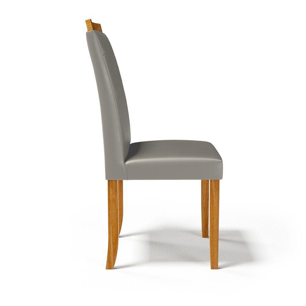 Kit Com 6 Cadeiras Maiara Madeira Maciça Estofadas Para Mesa De Jantar Veludo Chumbo 109 - 2