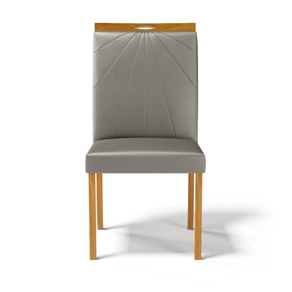 Kit Com 6 Cadeiras Maiara Madeira Maciça Estofadas Para Mesa De Jantar Veludo Chumbo 109 - 4