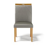 Kit Com 6 Cadeiras Maiara Madeira Maciça Estofadas Para Mesa De Jantar Veludo Chumbo 109