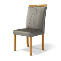 Kit Com 6 Cadeiras Maiara Madeira Maciça Estofadas Para Mesa De Jantar Veludo Chumbo 109 - 6