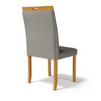 Kit Com 6 Cadeiras Maiara Madeira Maciça Estofadas Para Mesa De Jantar Veludo Chumbo 109 - 8