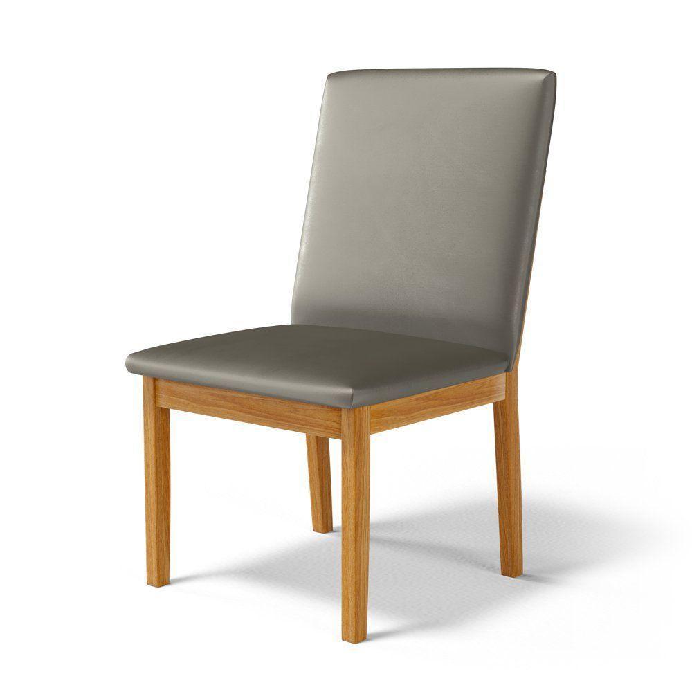 Kit Com 6 Cadeiras Daniela Madeira Maciça Estofada Para Mesa De Jantar Veludo Chumbo 109 - 6