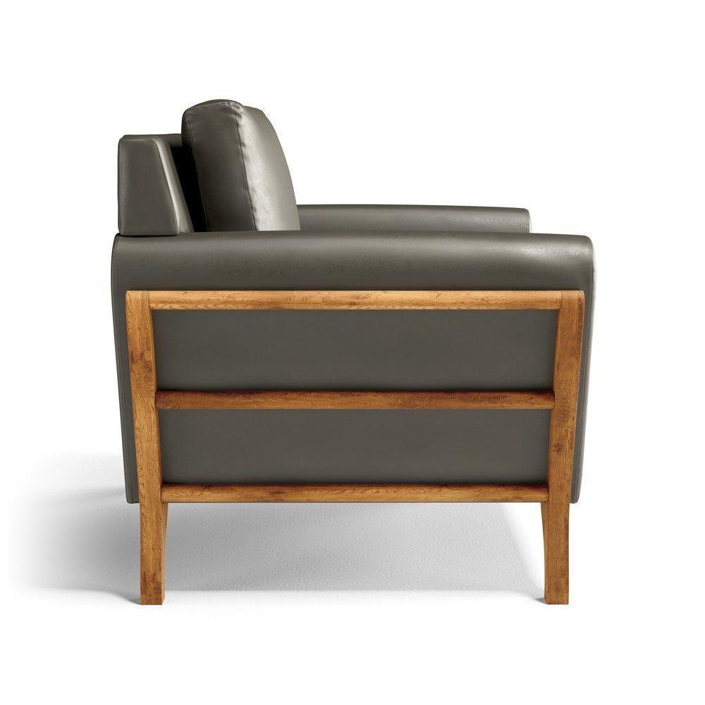 Poltrona Sabrina De Madeira Maciça Com Almofada Veludo Chumbo 109 - 7