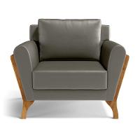 Poltrona Sabrina De Madeira Maciça Com Almofada Veludo Chumbo 109 - 5