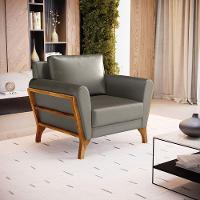 Poltrona Sabrina De Madeira Maciça Com Almofada Veludo Chumbo 109 - 6