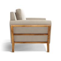 Poltrona Sabrina De Madeira Maciça Com Almofada Veludo Bege 102 - 5