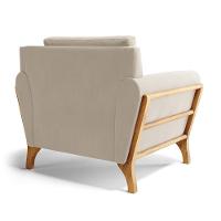 Poltrona Sabrina De Madeira Maciça Com Almofada Veludo Bege 102 - 7