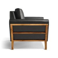 Poltrona Sabrina De Madeira Maciça Com Almofada Courino Preto 503 - 2