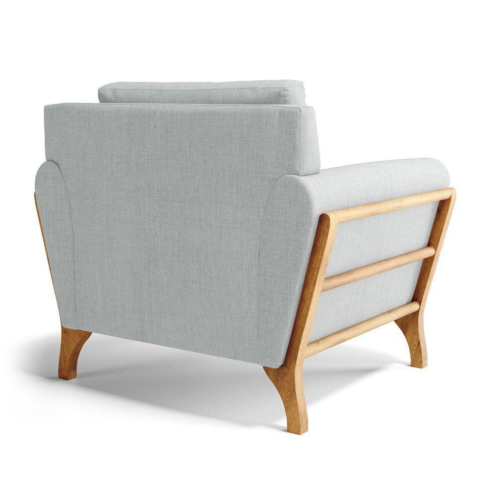 Poltrona Sabrina De Madeira Maciça Com Almofada Linho Cinza 407 - 4