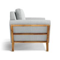 Poltrona Sabrina De Madeira Maciça Com Almofada Linho Cinza 407 - 2