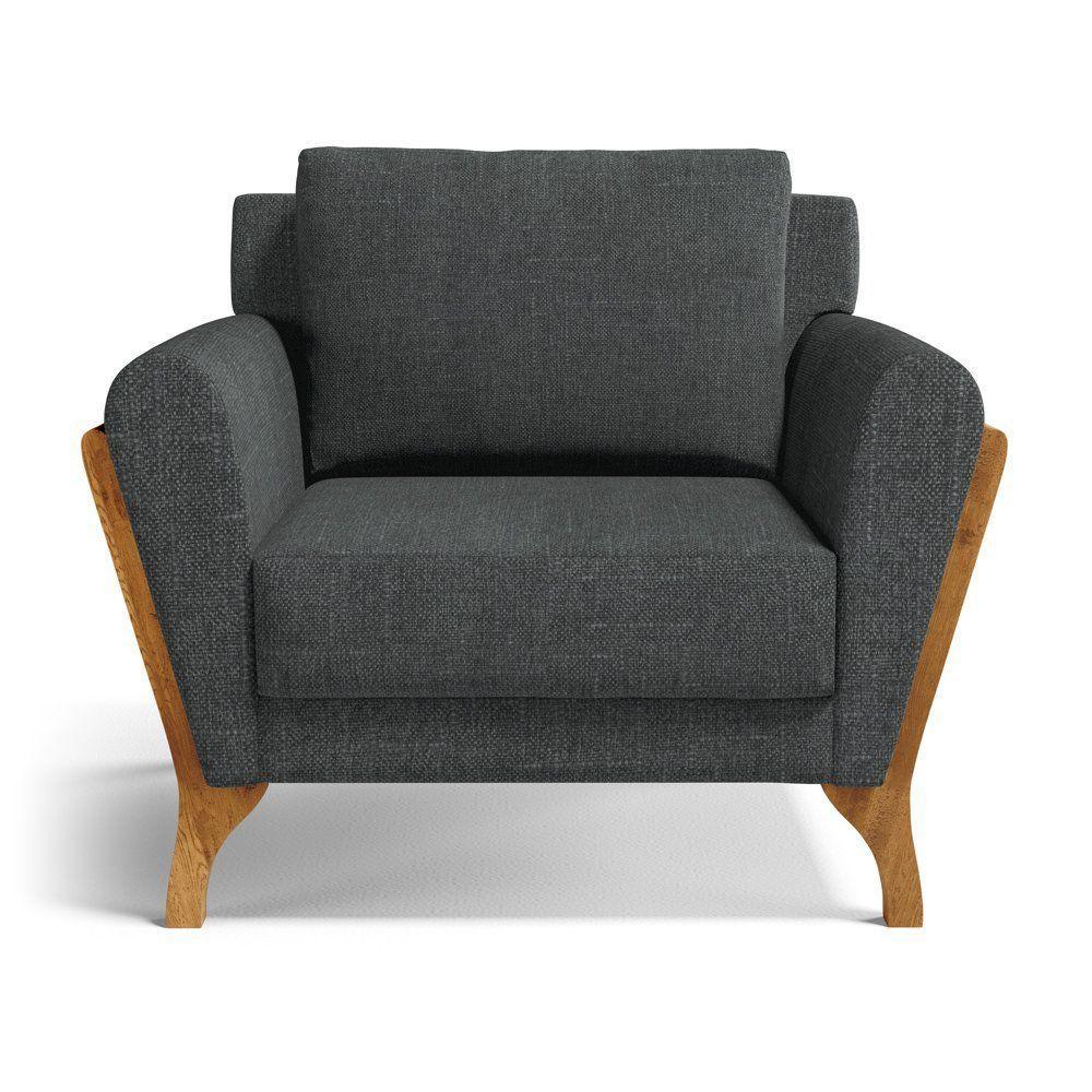 Poltrona Sabrina De Madeira Maciça Com Almofada Linho Chumbo 406 - 6