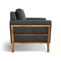 Poltrona Sabrina De Madeira Maciça Com Almofada Linho Chumbo 406 - 3