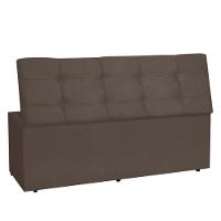 Calçadeira Recamier Baú Queen 1,60m Roma Suede - Pallazio Cor Marrom
