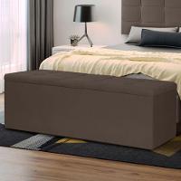 Calçadeira Recamier Baú Queen 1,60m Roma Suede - Pallazio Cor Marrom - 5