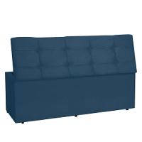 Calçadeira Recamier Baú Queen 1,60m Roma Suede - Pallazio Cor Azul Marinho
