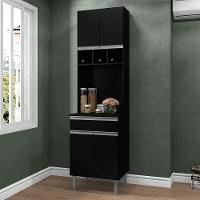 Paneleiro Torre Quente 4 Portas Com Adega Débora Preto - 2