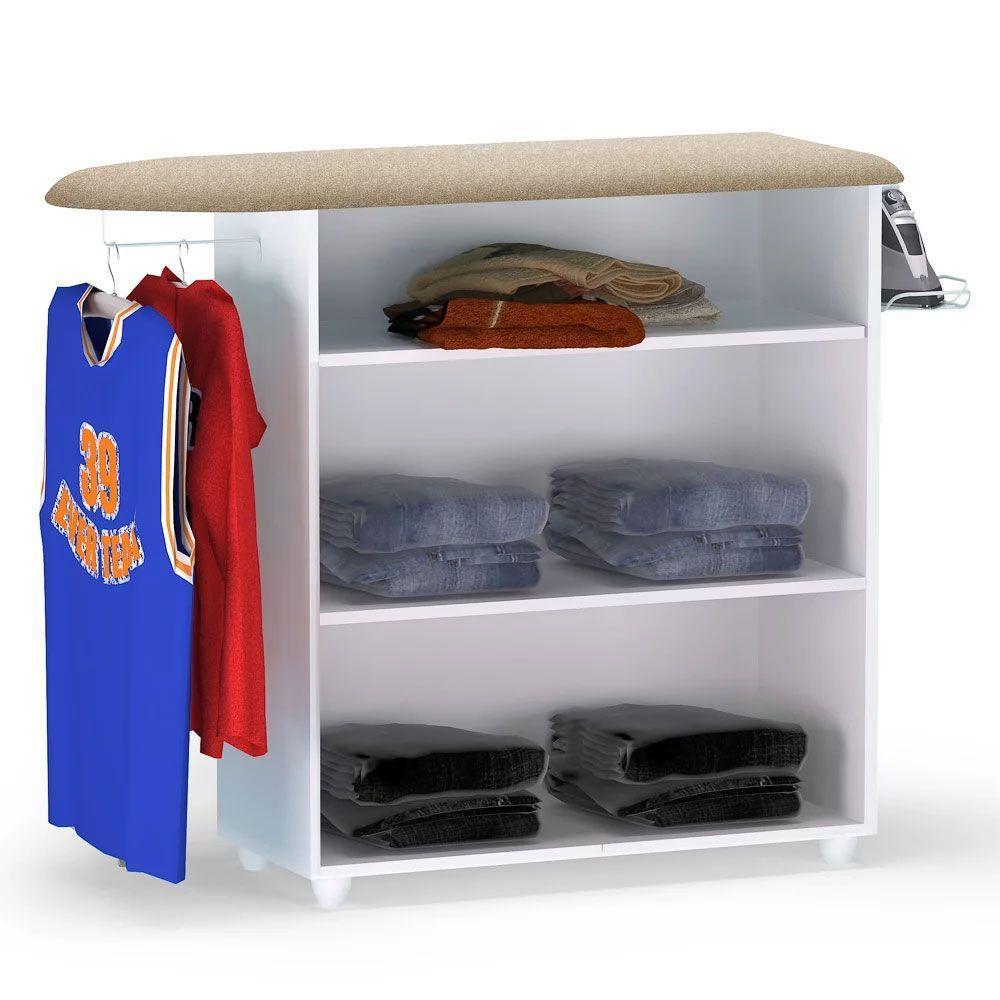 Tábua De Passar Roupa Com Balcão 02 Portas Luna Branco 111 Cm - 4