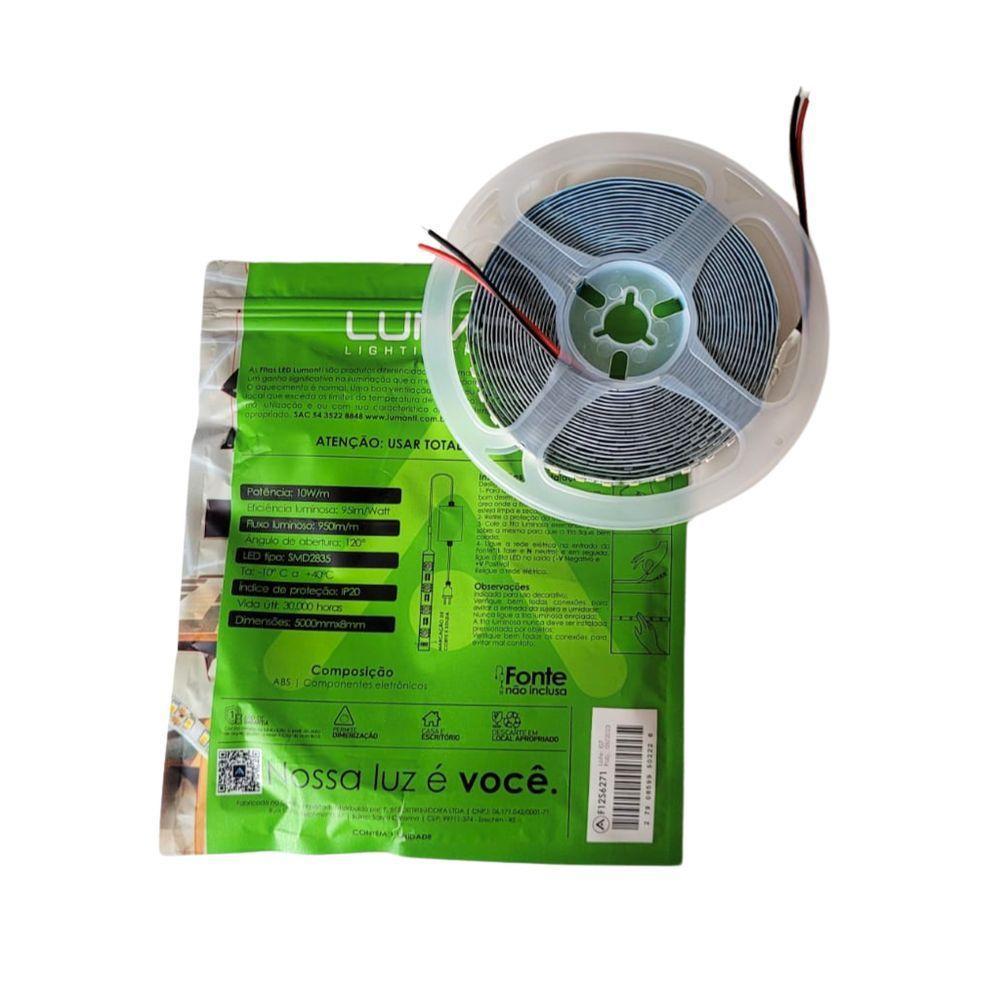 Fita Led 12v C- 120 Leds Smd 5mt 10w 950 Lumens Ip20 Irc 70 - Lumanti 6000k (branco Frio) - 3