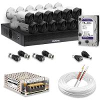 Kit 12 Câmeras De Segurança Intelbras Hd 720p Com Dvr Mhdx 1016-c Full Hd L Com Hd 2tb Purple - 1