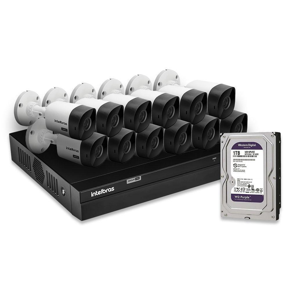 Kit 12 Câmeras De Segurança Intelbras Full Hd 1080p Com Dvr Mhdx 1216 1080p Com Hd 1tb Purple - 2