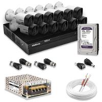 Kit 12 Câmeras De Segurança Intelbras Full Hd 1080p Com Dvr Mhdx 1216 1080p Com Hd 1tb Purple - 1