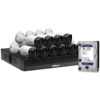 Kit 10 Câmeras De Segurança Intelbras Hd 720p Com Dvr Mhdx 1016-c Full Hd L Com Hd 2tb Purple - 4