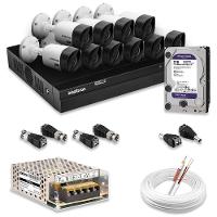 Kit 10 Câmeras De Segurança Intelbras Full Hd 1080p Com Dvr Mhdx 1216 1080p Com Hd 2tb Purple - 1