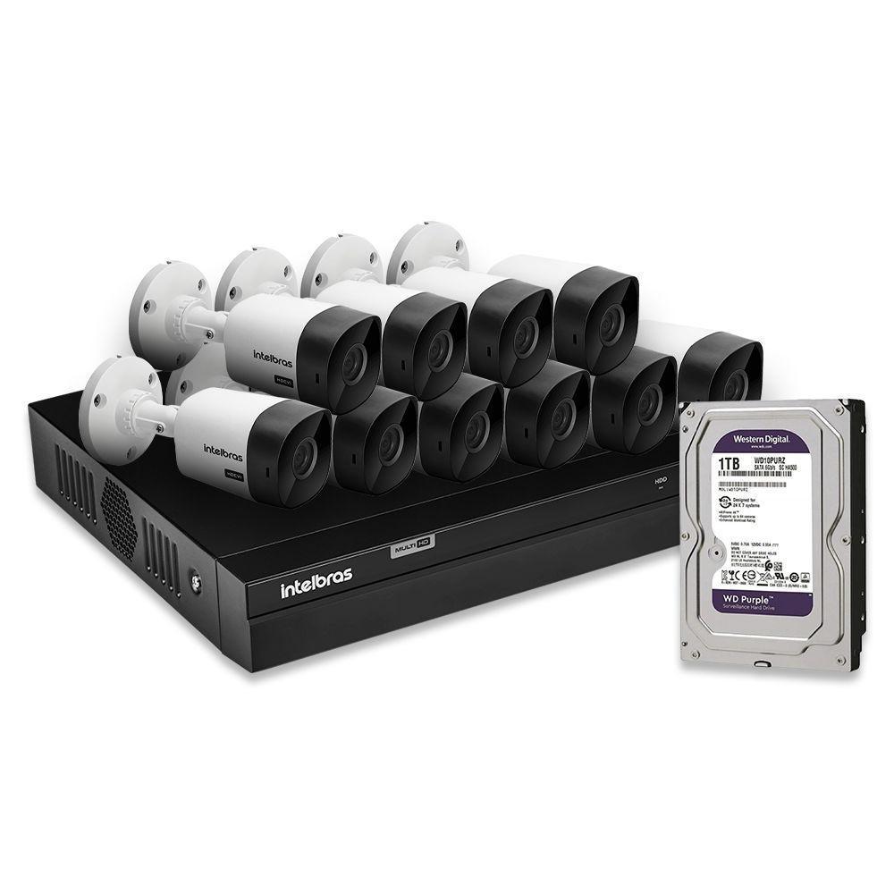 Kit 10 Câmeras De Segurança Intelbras Full Hd 1080p Com Dvr Mhdx 1216 1080p Com Hd 1tb Purple - 2