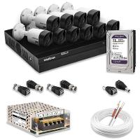 Kit 10 Câmeras De Segurança Intelbras Full Hd 1080p Com Dvr Mhdx 1216 1080p Com Hd 1tb Purple - 1