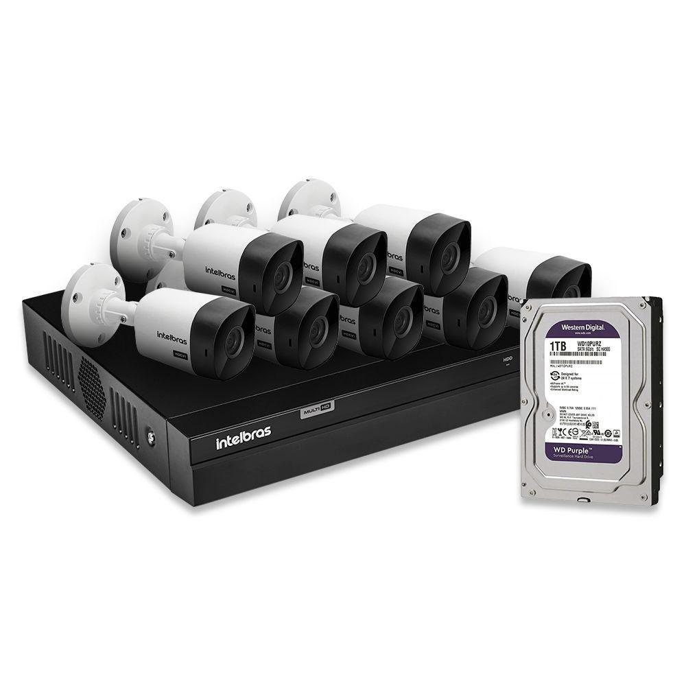 Kit 8 Câmeras De Segurança Intelbras Full Hd 1080p Com Dvr Mhdx 1208 1080p Com Hd 1tb Purple - 2
