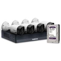 Kit 4 Câmeras De Segurança Intelbras Hd 720p Com Dvr Mhdx 1004-c Full Hd L Com Hd 1tb Purple - 3