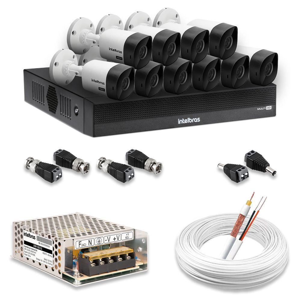 Kit 10 Câmeras De Segurança Intelbras Hd 720p Com Dvr Mhdx 1016-c Full Hd L| Completo 100% Intelbras - 1
