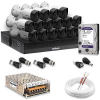 Kit 16 Câmeras De Segurança Intelbras Hd 720p Com Dvr Mhdx 1016-c Full Hd L Com Hd 2tb Purple - 1